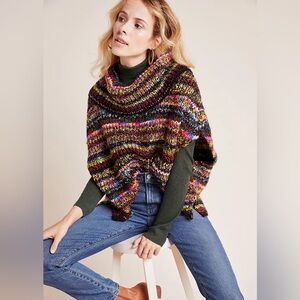 Anthropologie Piera Knit Turtleneck Poncho